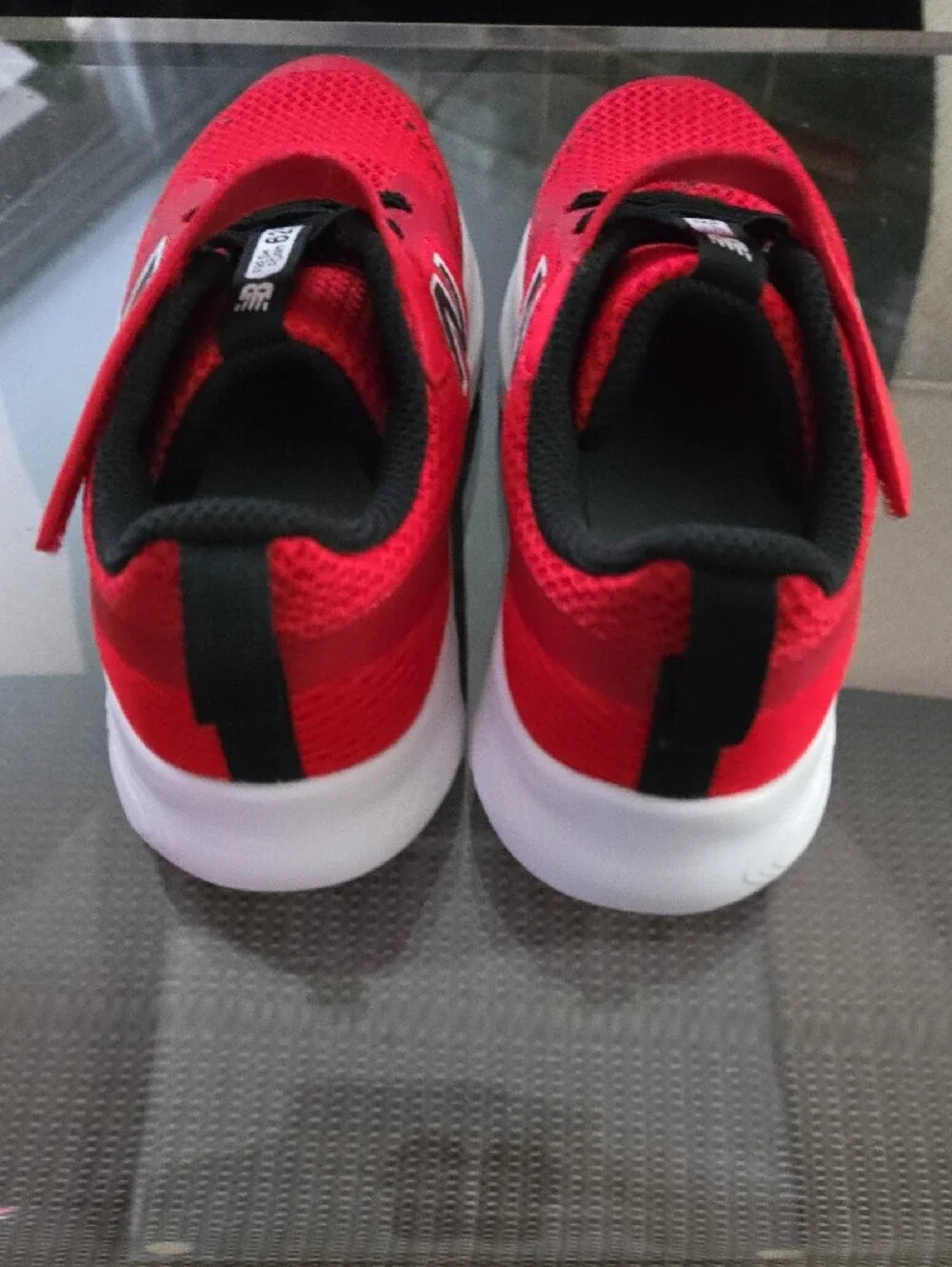 New Balance Kids Red Athletic Sneakers with Hook-and-Loop Strap